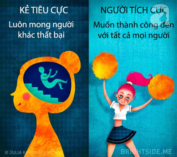 Sự khác biệt giữa kẻ tiêu cực và người tích cực