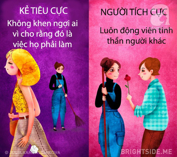 Sự khác biệt giữa kẻ tiêu cực và người tích cực