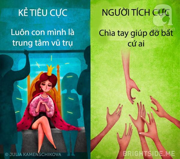 Sự khác biệt giữa kẻ tiêu cực và người tích cực